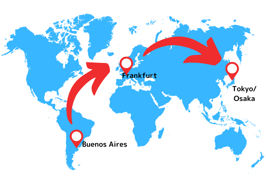 アルゼンチンからのフライトはいつだって長い