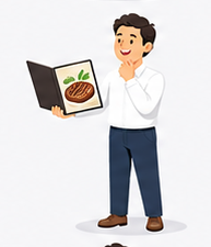 アルゼンチングルメを見るビジネスマン